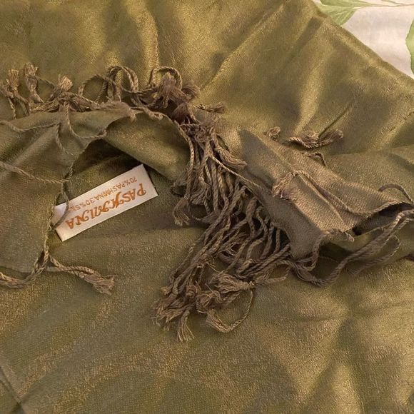 Pashmina Loden green -26x72 modem green - Picture 5 of 6